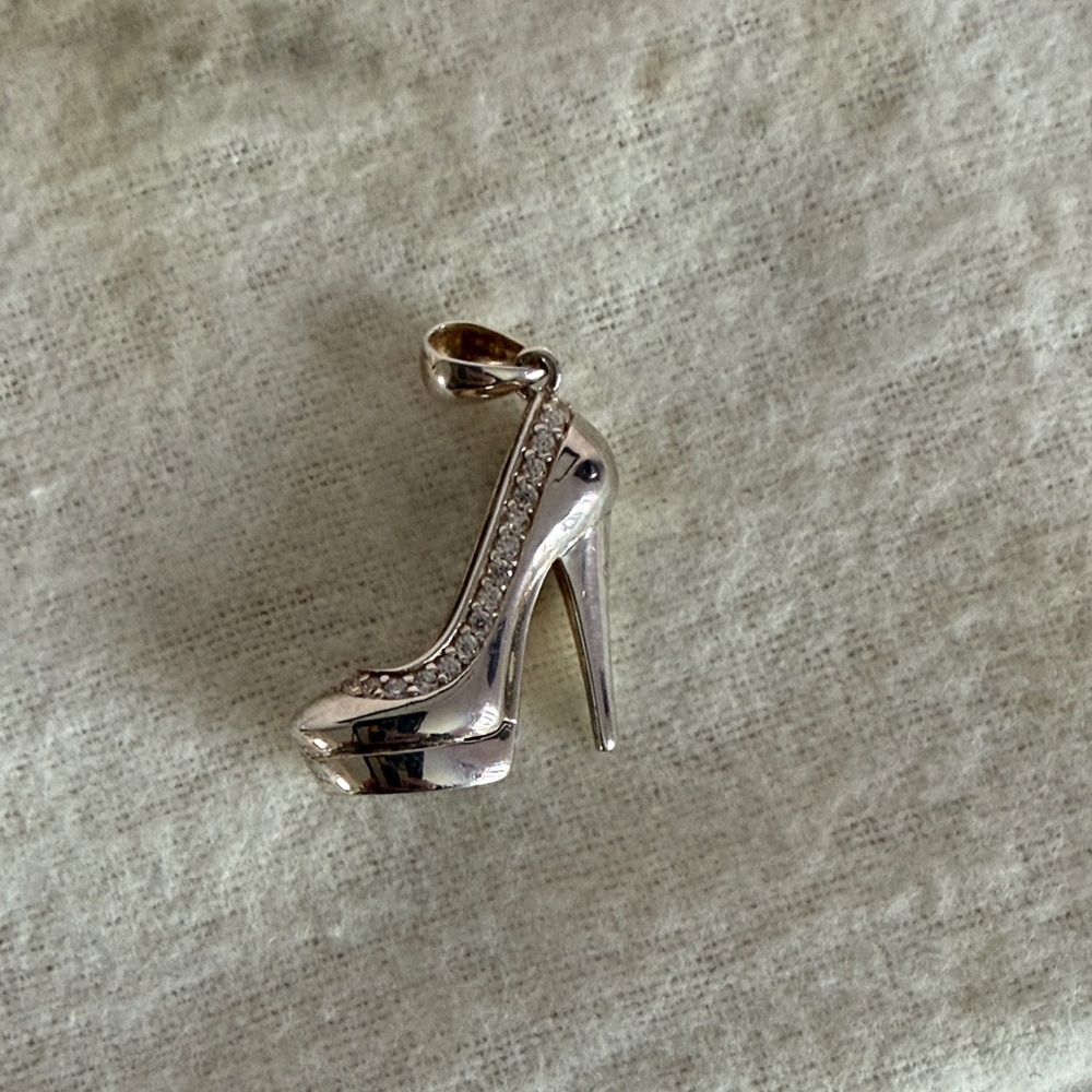 Silver High Heel Charm Pendant